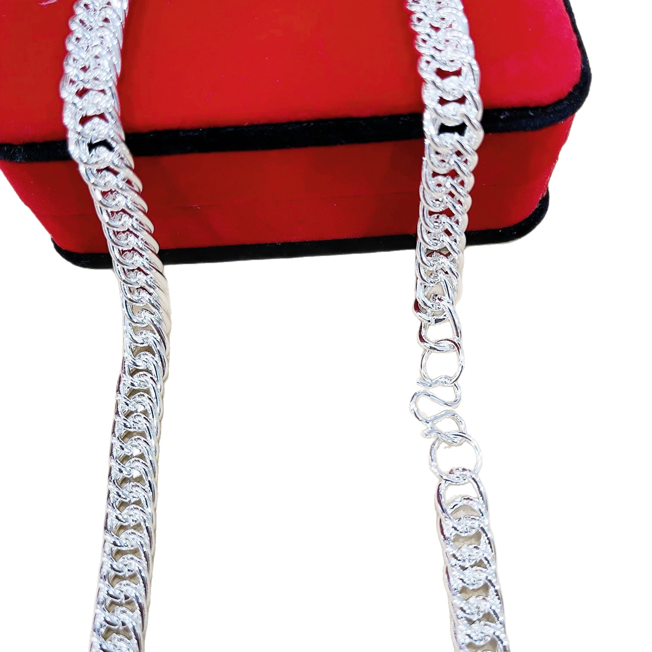 High imitation silver plated necklace boss chain necklace jewelry jewelry necklace jewelry boss chain lengthened necklace