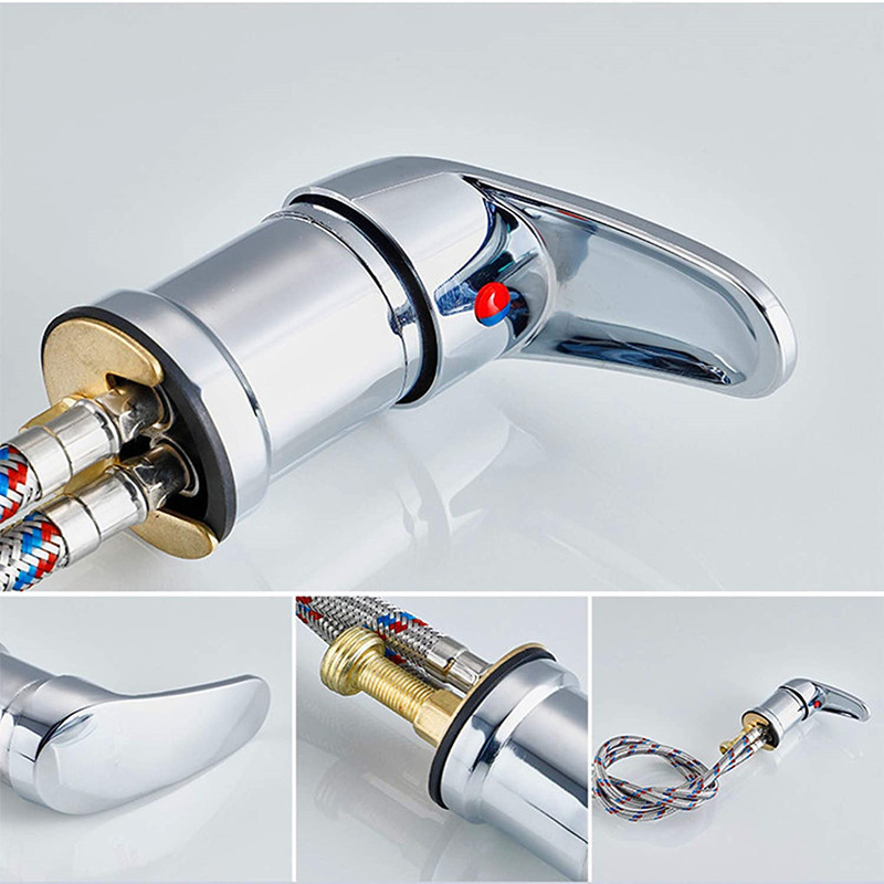 Barber shop shampoo bed faucet hair salon shampoo basin hot and cold faucet switch rinse faucet shower hose accessories