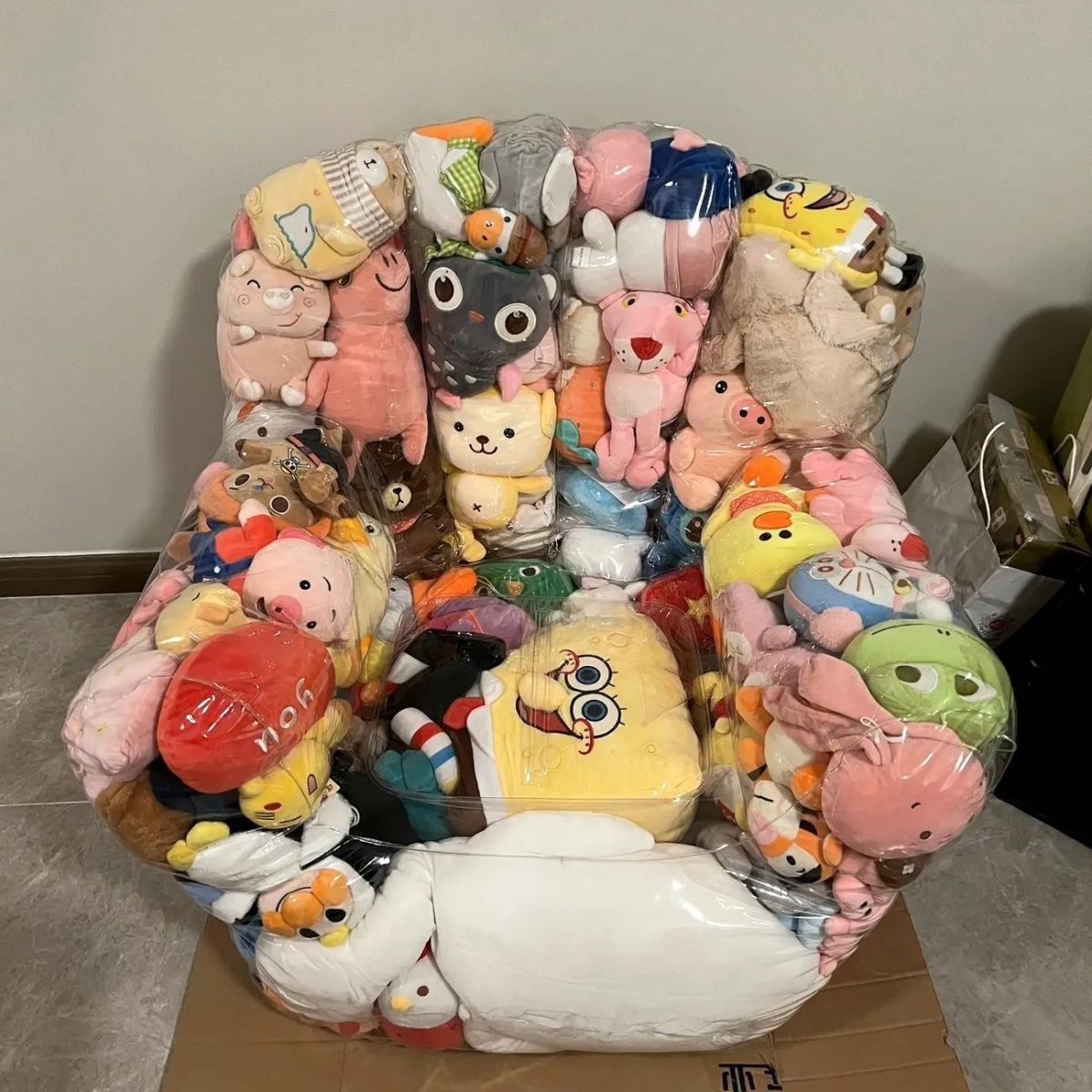 Прозрачный диван для кукол, ПВХ прозрачная защитная пленка надувной диван, хранение кукол, популярный диван для наполнения кукол