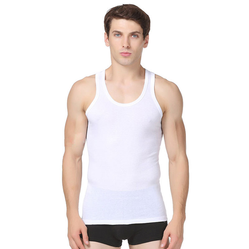 New men's cotton vest elastic fine thread black and white old youth sports I-shaped narrow shoulder multi-batch generation hair