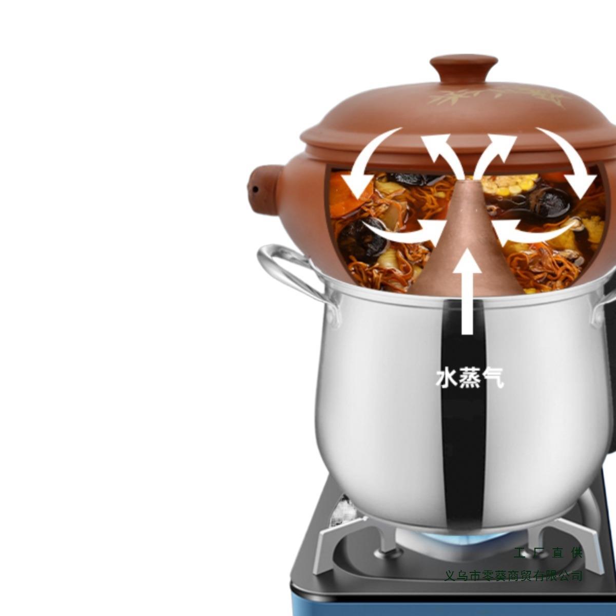 Steam Pot Chicken, Steam Pot Purple Clay, Yunnan Steam Pot Chicken, Steam Pot for Home Use, Purple Clay Steam Pot, Commercial Steam Pot Special Set