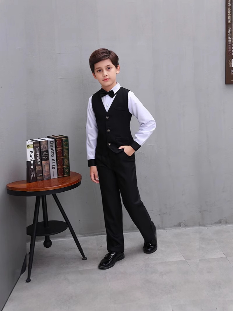Children's Chorus Performance Costume Host Recitation Costume Flower Children's Dress Boys' Suit Vest suit Performance Costume