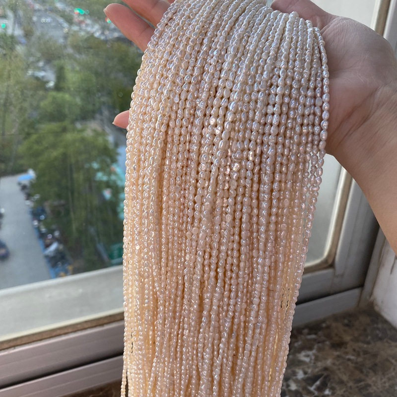 3-4мм барочные мелкие каменные жемчужины, натуральные пресноводные жемчужины, производитель, оптовая продажа, полуподготовленные изделия для ожерелий и браслетов