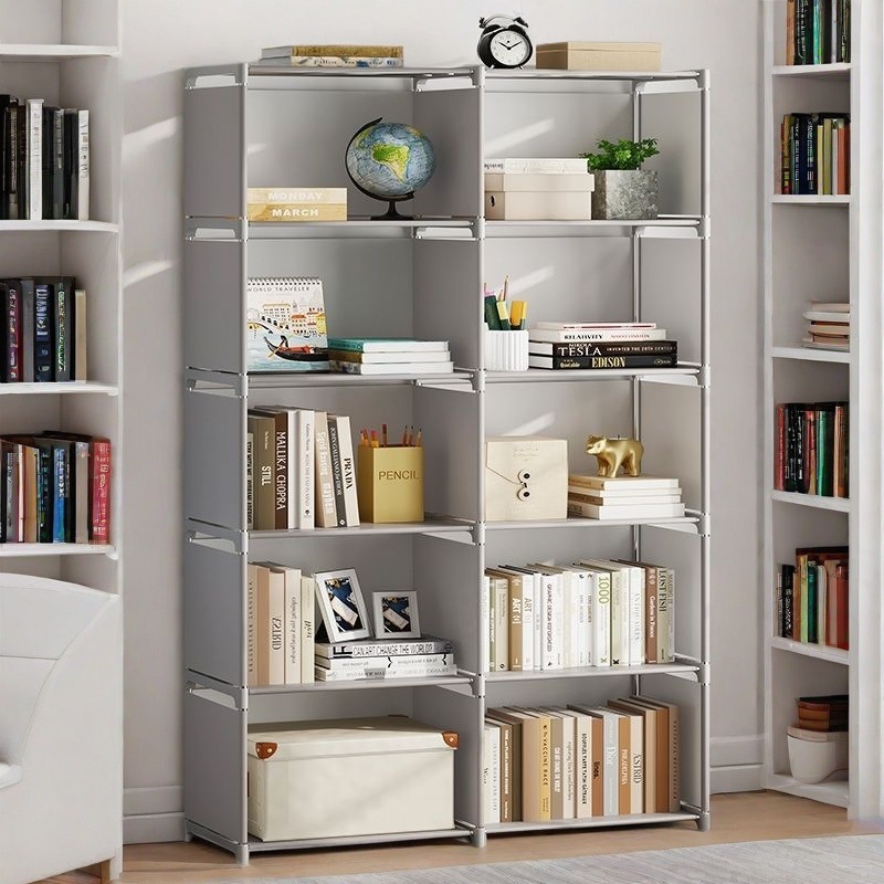 Simple Bookshelf Multi-Layer Floor-Standing Bookcase Assembly Convenient Layered Storage Rack Storage Cabinet