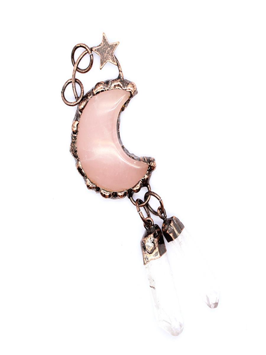 Foreign Trade Jewelry Retro Personalized Star Moon Pendant Red Agate Necklace