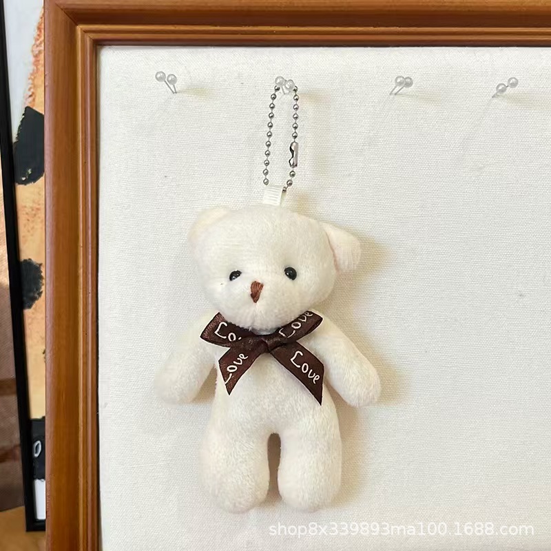 Bow Tie Bear Plush Toy Keychain Pendant One-Piece Bear Bouquet Bag Accessories Creative Doll Gift Wholesale