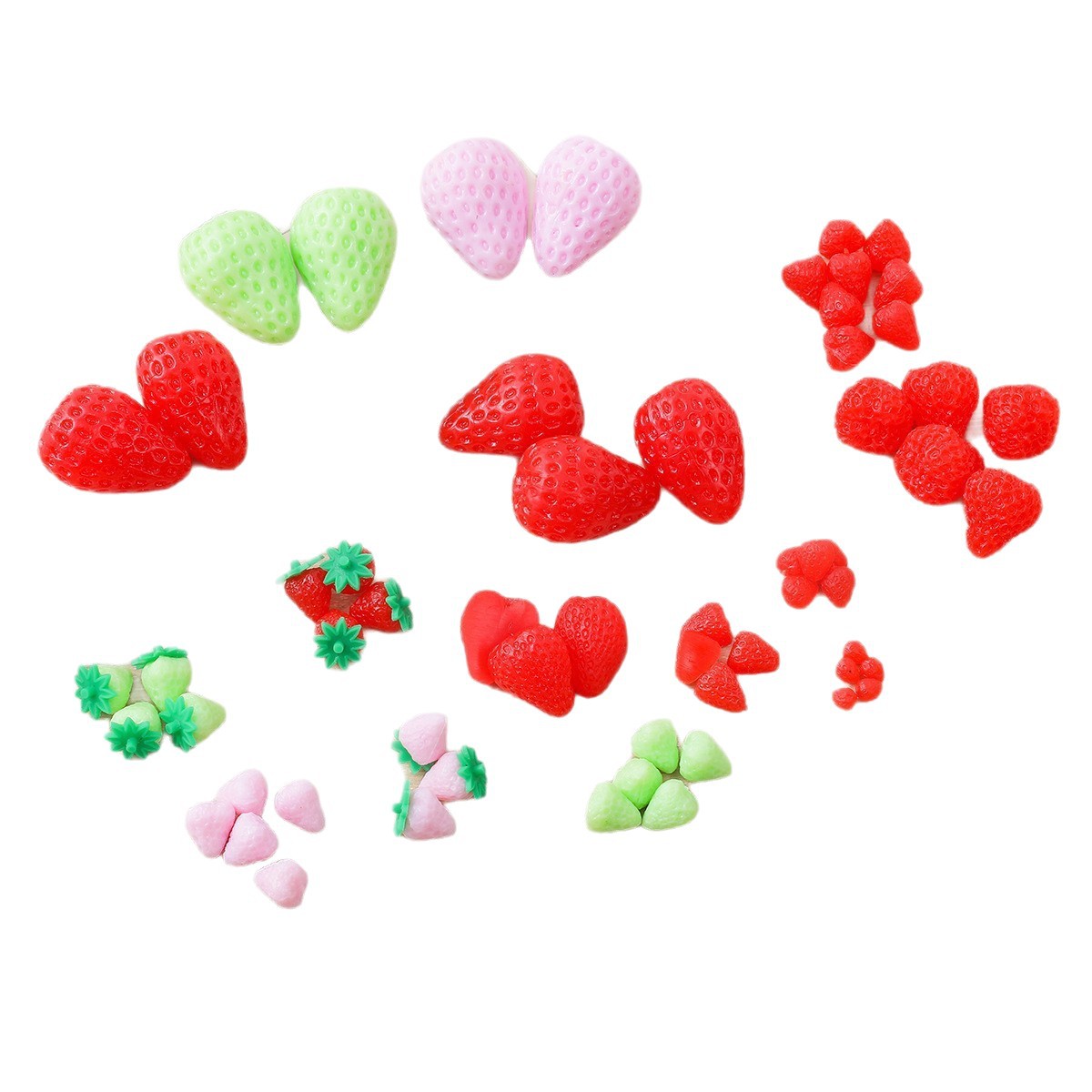 Simulated Strawberry Half Strawberry Miniature Food Toy Mini Simulated Fruit DIY Handmade Material Accessories Hanging Ornaments