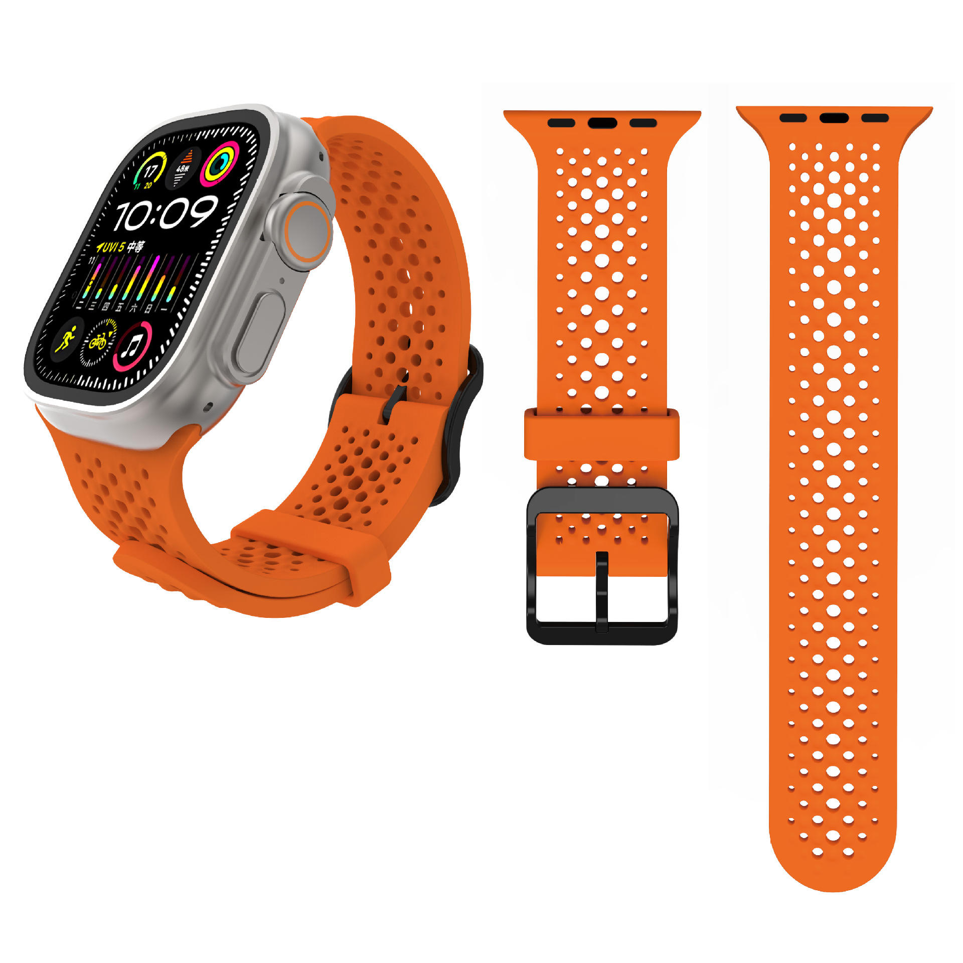 Подходит для Apple Watch Ultra9876543210 поколения se дышащий силиконовый ремешок новый