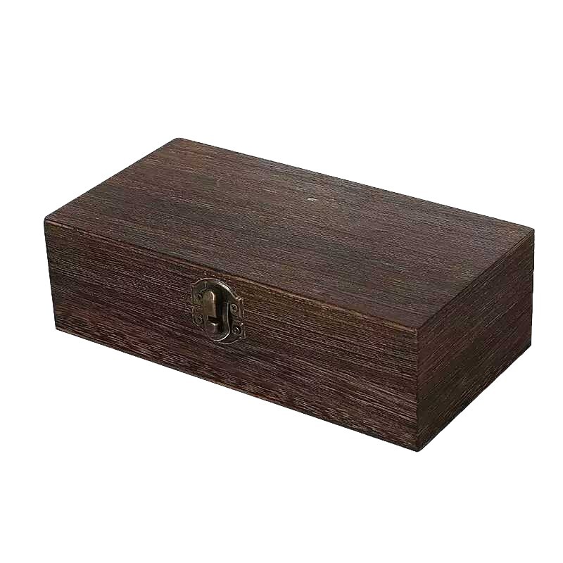 Spot Paulownia Rectangular Wooden Box Storage Box Retro Wooden Box Log Style Gift Packaging Box Flip Wooden Box