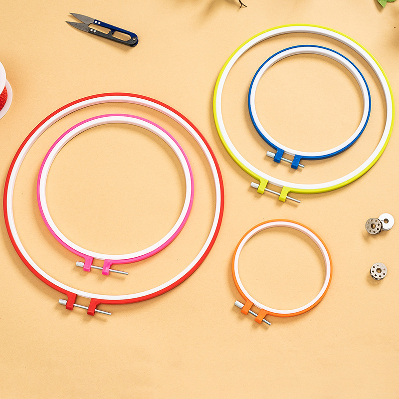 Metal Head Color Embroidery Stretch Set Macaron Color Embroidery Ring Dream Catcher Net New Material Cross-stitch Stretch DIY Fan Frame