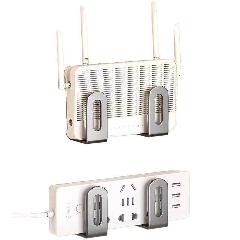 No-Drill Wall-Mounted Router Storage Rack, Set-Top Box Storage Power Strip Wall-Mounted Placement Rack, Wall-Mounted Storage Holder