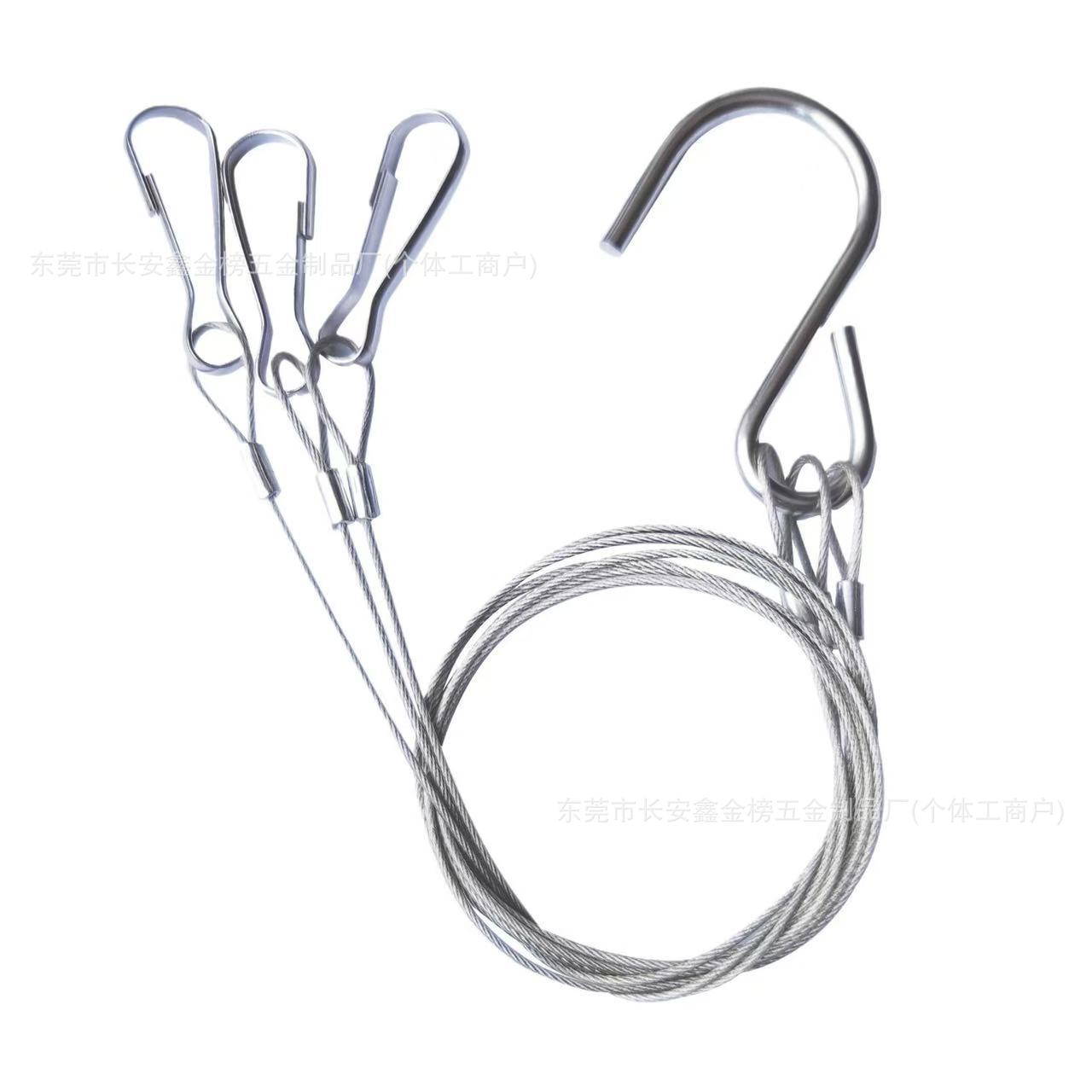 304 Stainless Steel Flower Pot Hanging Basket Gardening Hanging Rope Led Plant Lighting One-To-Two Hook Zhu Ban Buckle Hanging Rod Rope