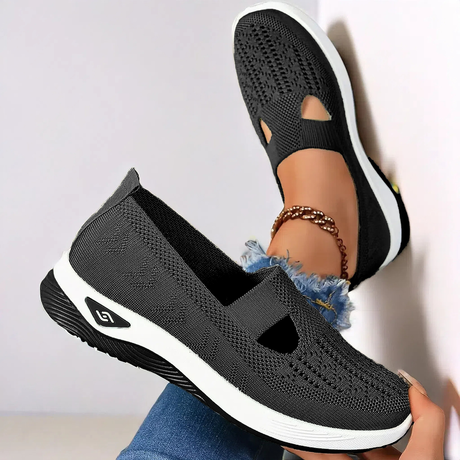 Cross-Border Dropshipping Mom Shoes, Summer Breathable Sandals, Non-Slip Soft Soles, Elderly Shoes, Women's Casual Shoes, Middle-Aged and Elderly Walking Shoes