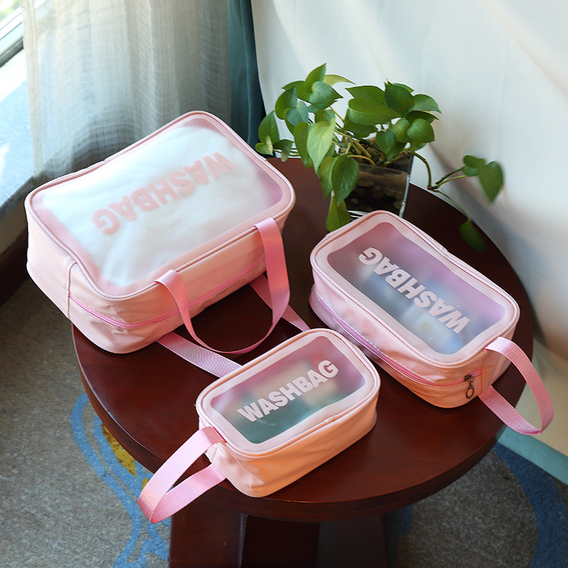 PVC Toiletry Bag Portable Cosmetic Bag Waterproof Large Capacity Transparent Travel Storage Portable Storage Bag