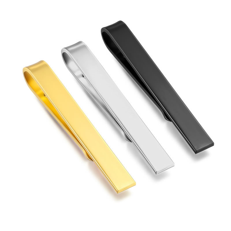 Новый глянцевый зажим для галстука из меди, простой зажим для рубашки в наличии