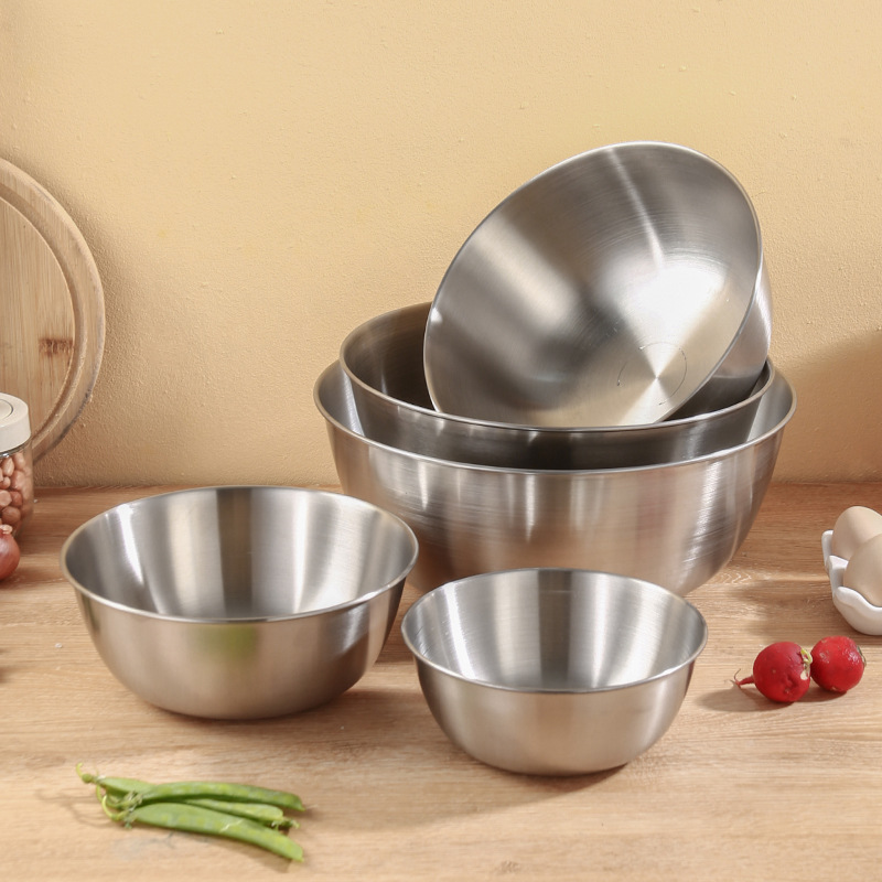 304 Stainless Steel Basin Kitchen Basin Vegetable Washing Basin Rice Washing Drain with Scale Baking Egg Beater Muji