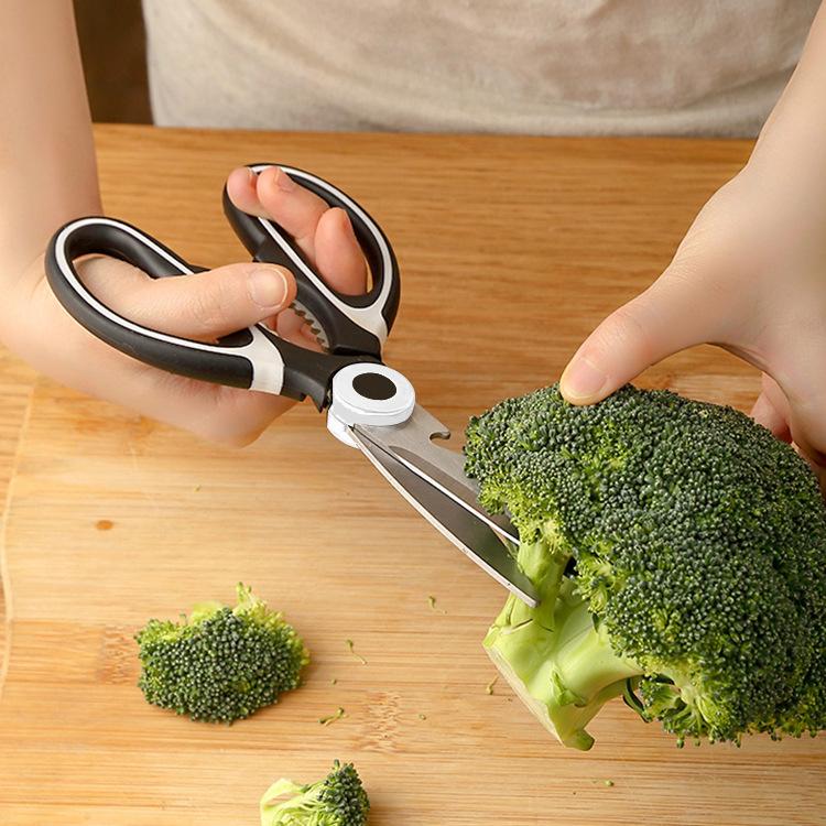 Fish Bone Panda Scissors Multifunctional Stainless Steel Strong Duck Fish Chicken Bone Scissors Food Scissors Kitchen Walnut Scissors