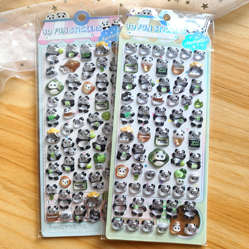 Panda Baby 3D Relief Stickers Cute Cartoon Children's Decorative Stickers DIY Phone Case Stickers Solid