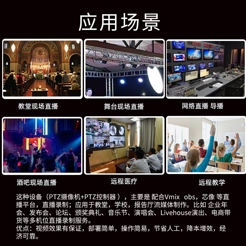 Ndi Ptz Camera 4K60 Live Broadcast Camera Ai Humanoid Tracking Church Stage Live Broadcast Obs/Vmix