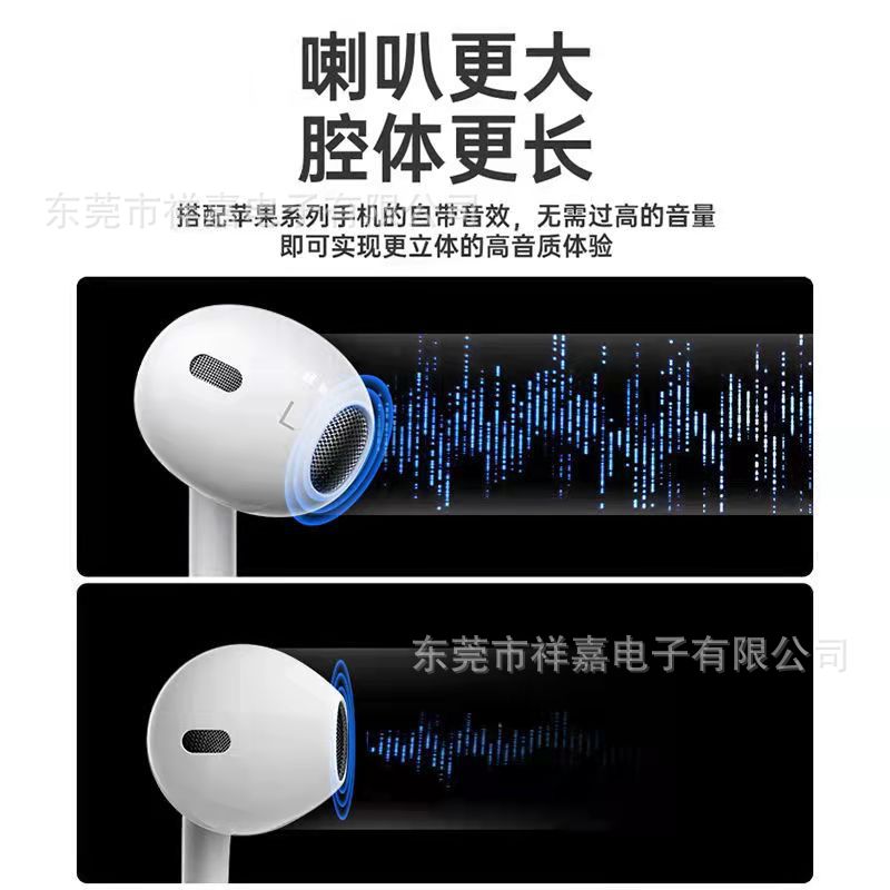 The Fourth Generation Wired Headphones Are Suitable for Apple Headphones Huawei Flat Head Typec Digital In-Ear Wired Headphones