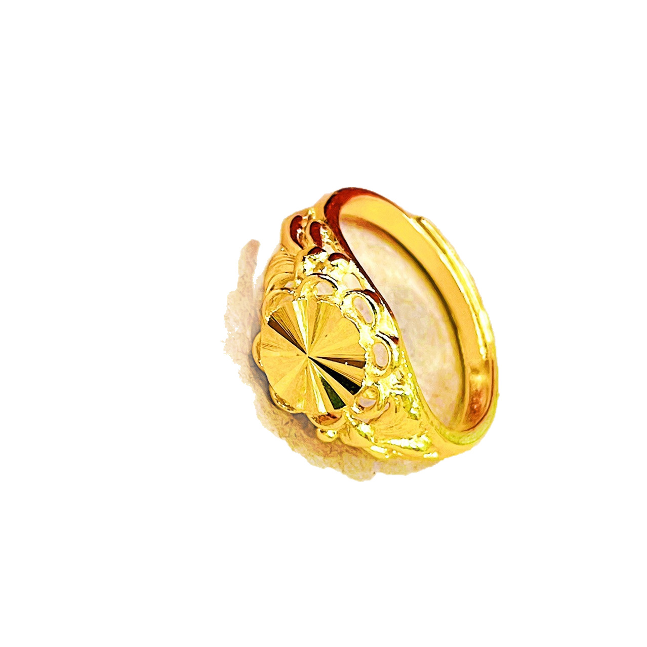 High Imitation Sand Gold Ring Women's Eight Hearts and Eight Arrows Gold-Plated Ring Sunflower Ring Opening Adjustable Sunflower