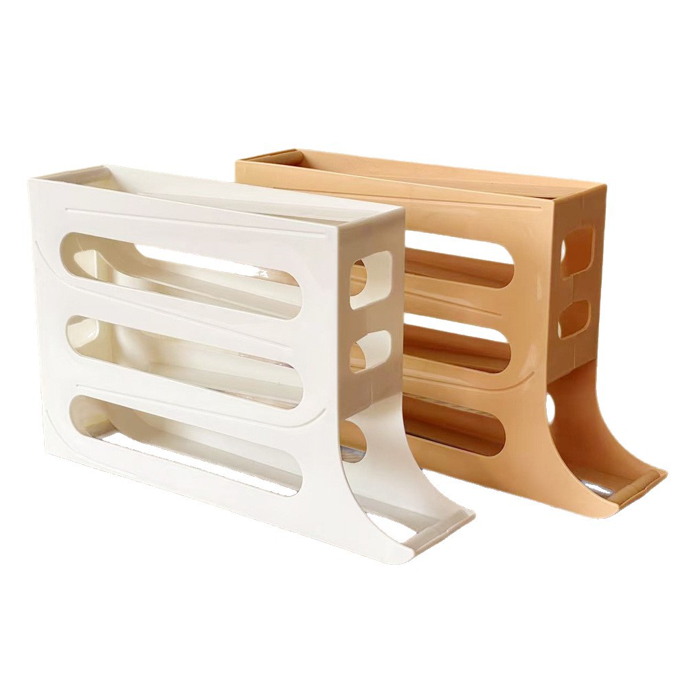 Creative Automatic Slide-Type Egg Storage Box Household Four-Layer Egg Tray Egg Rack Space-Saving Refrigerator Side Door Storage