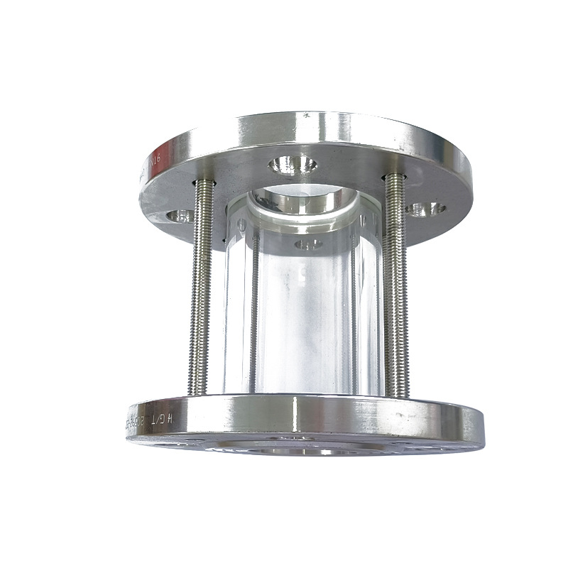 304 Stainless Steel Flange Sandwich Glass Sight Cup Hgs07 Borosilicate Tempered Glass Pipe Sight Glass 3inch Dn80