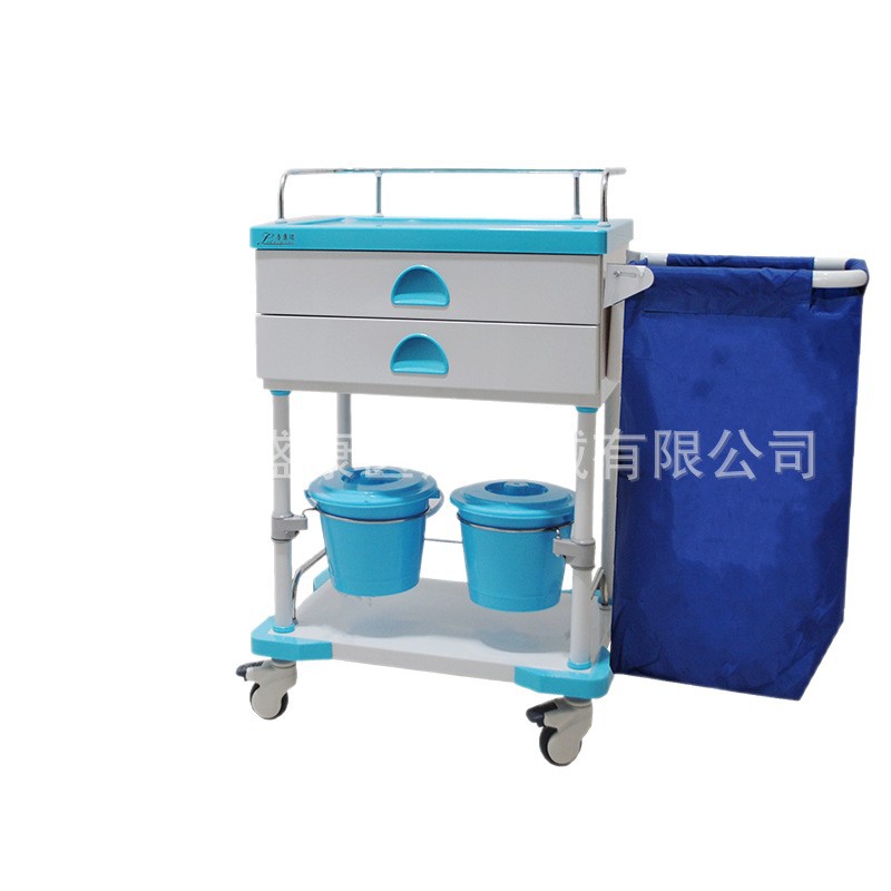 Abs Morning Care Cart Medical Treatment Bed Sweeper Double Layer Treatment Care Cart