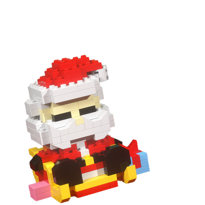 Lele Brothers 1401 Santa Claus Train Snowman Micro Diamond Particle Building Block Toy 1507 Decorative Gift Manufacturer