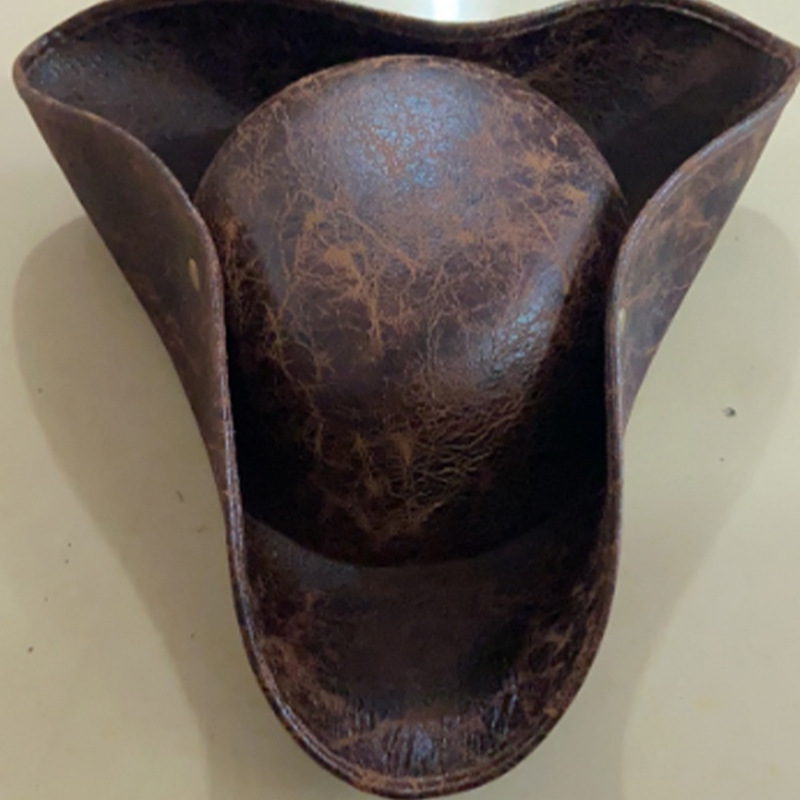 Halloween Imitation Leather Pirate Hat Coplay Masquerade Props Dress Up Caribbean Pirate Hat Triangle Hat