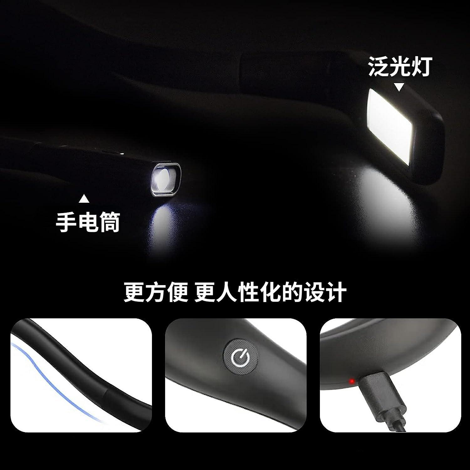 Gesture-Sensing Fishing Light, Neck-Hanging Type, Long Battery Life, Outdoor Stall Night Light, Rechargeable Portable Lighting for Night Fishing