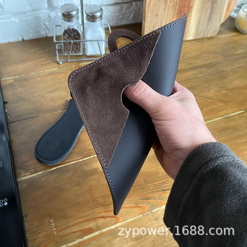 Creative Square Leather Heat-Resistant Pot Holder with Double-Layer Pockets or Handle Cover, Best Friend Housewarming Gift