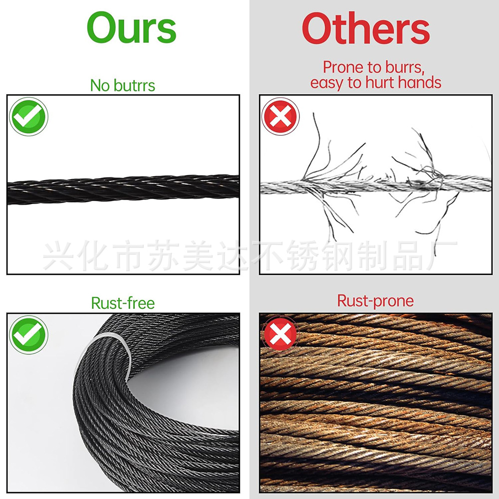 Cross-border 316 stainless steel oxidized blackened wire rope scissors 1/8 "stainless steel railing guardrail wire rope