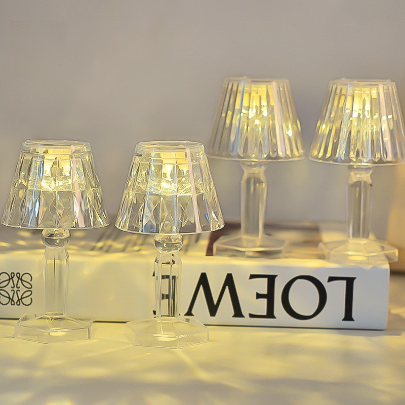 New Diamond Night Light Creative Decorative Ornaments Lamp Atmosphere Projection Refraction Bedroom Bedside Table Lamp Cross-Border Wholesale