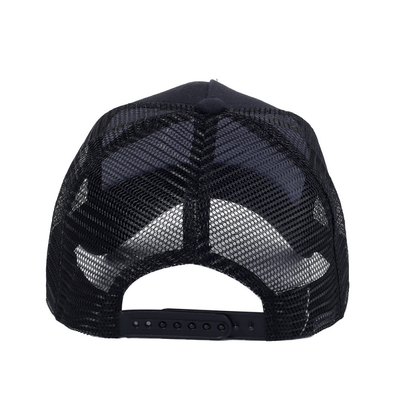 Advertising Cultural Shirt Custom Printed Logo Five-Piece Hard-Top Mesh Hat Sunshade Breathable Peaked Cap Men's Baseball Cap Wholesale