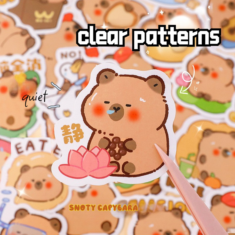 Cross-Border Capibala Sticker Pack Cute Capybara Handbook Sticker DIY Self-Adhesive Mobile Phone Water Cup Decoration Paste