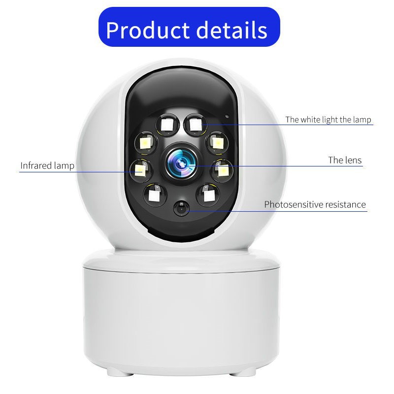 Camera Manufacturer Direct Supply Cross-Border Desktop Home Infrared High-Definition Night Vision Wireless Wifi Monitor Camera