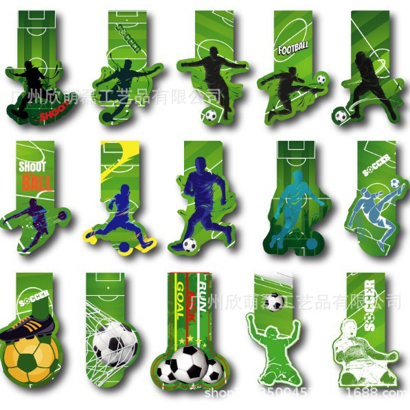 2025 New Football Bookmark Amazon Best Selling Cross-Border Supply Chain Magnetic Bookmark Cute Cartoon Plants