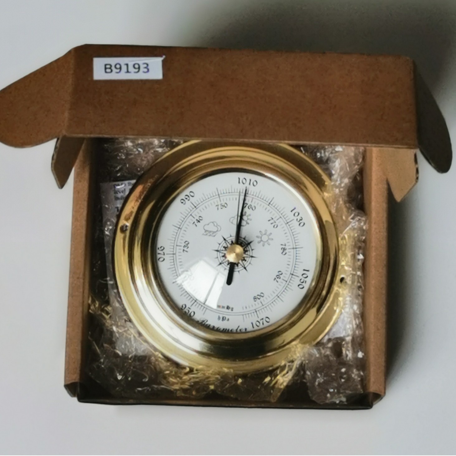 B9193-D98 Copper Shell Barometer, Empty Box Barometer, Marine Barometer, Atmospheric Pressure Meter