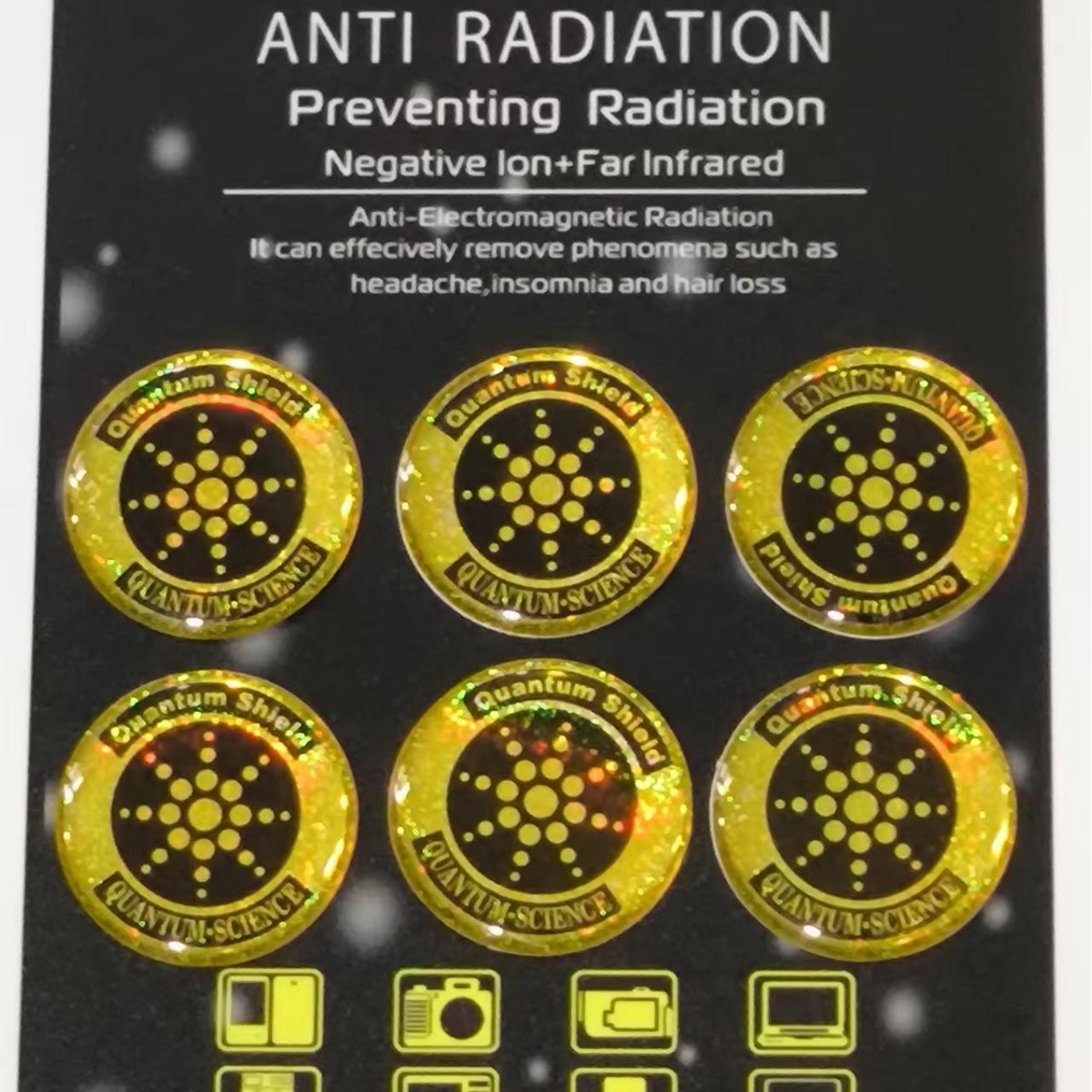 Six pieces of energy anti-radiation shield/mobile phone anti-radiation sticker/negative ion anti-radiation mobile phone sticker shield can be formulated at will.