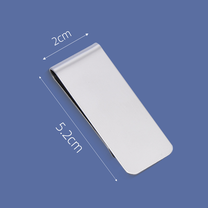Cross-Border Hot Selling Stainless Steel Tie Clip Wallet Clip Dollar Wallet Laser Laser Logo Engraved Collar Clip Book Clip