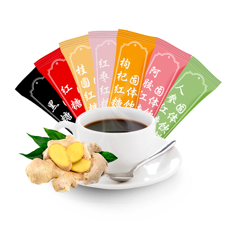 Brown Sugar Ginger Tea Strips Ginger Brown Sugar Ginger Tea Brown Sugar Ginger Jujube Tea Bulk Small Package Factory Spot Wholesale
