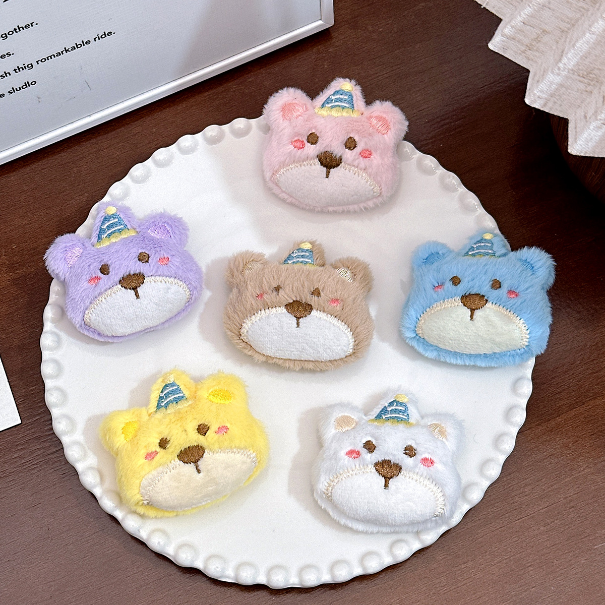 Cartoon plush bear doll brooch diy accessories cotton doll clothing shoes and hats accessories clothing accessories