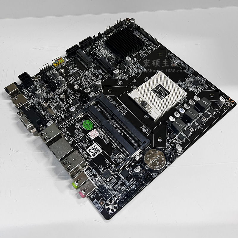 ITX industrial control motherboard HM65 dual memory slot DDR3 mini board PGA988 second and third generation CPU all-in-one motherboard