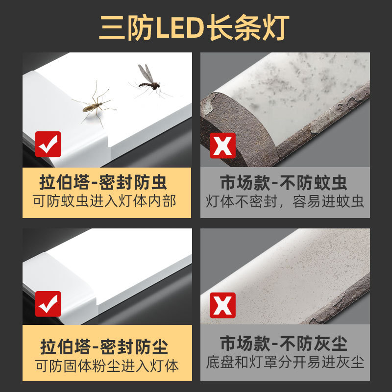 Three-Proof Lamp Purification Lamp Led Strip Light 1.2 Household Ultra-Bright Energy-Saving Led Light Strip Light Integrated Light Strip