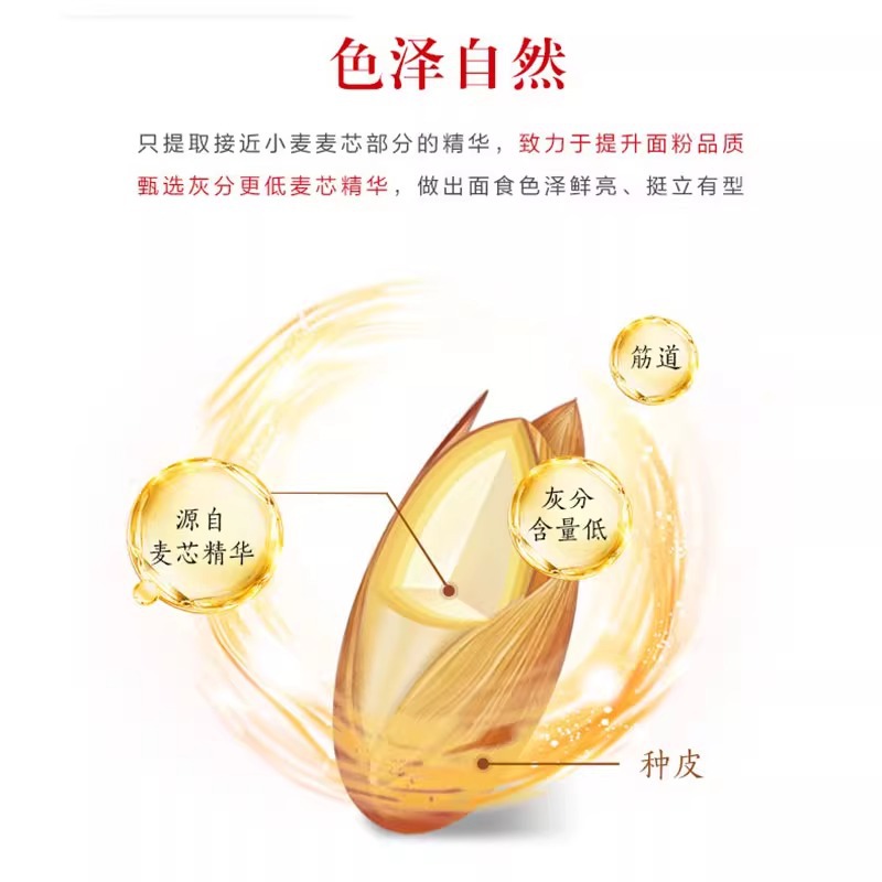 Arowana Multi-Purpose Wheat Core Wheat Flour 1kg Small Bag Household Medium-Gluten Flour Steamed Buns Dumplings Steamed Buns Noodles