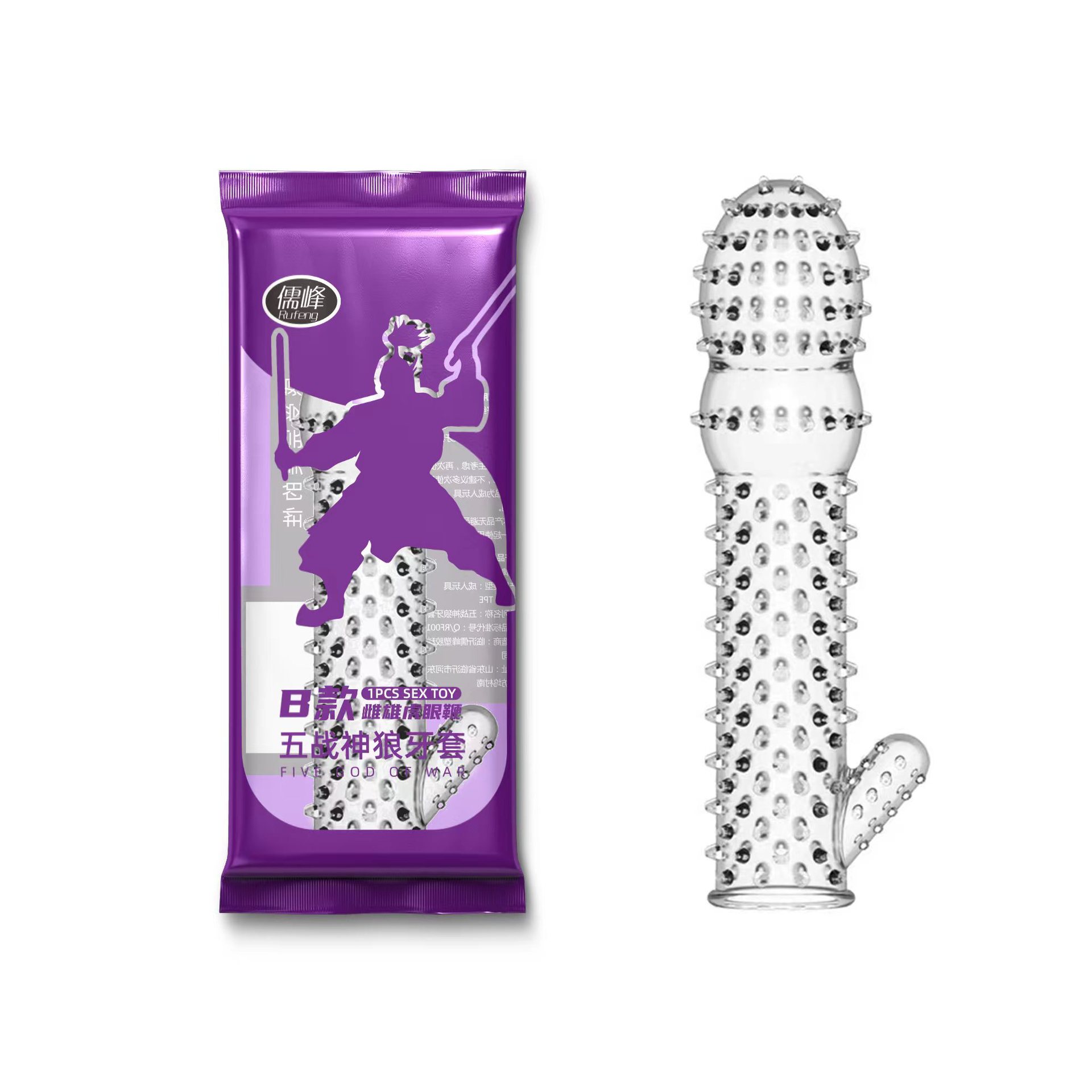 Rufeng Lang Tooth Braces Reusable Men's Liquid Silicone Crystal Penis Locking Ring Long-Lasting Sex Toy