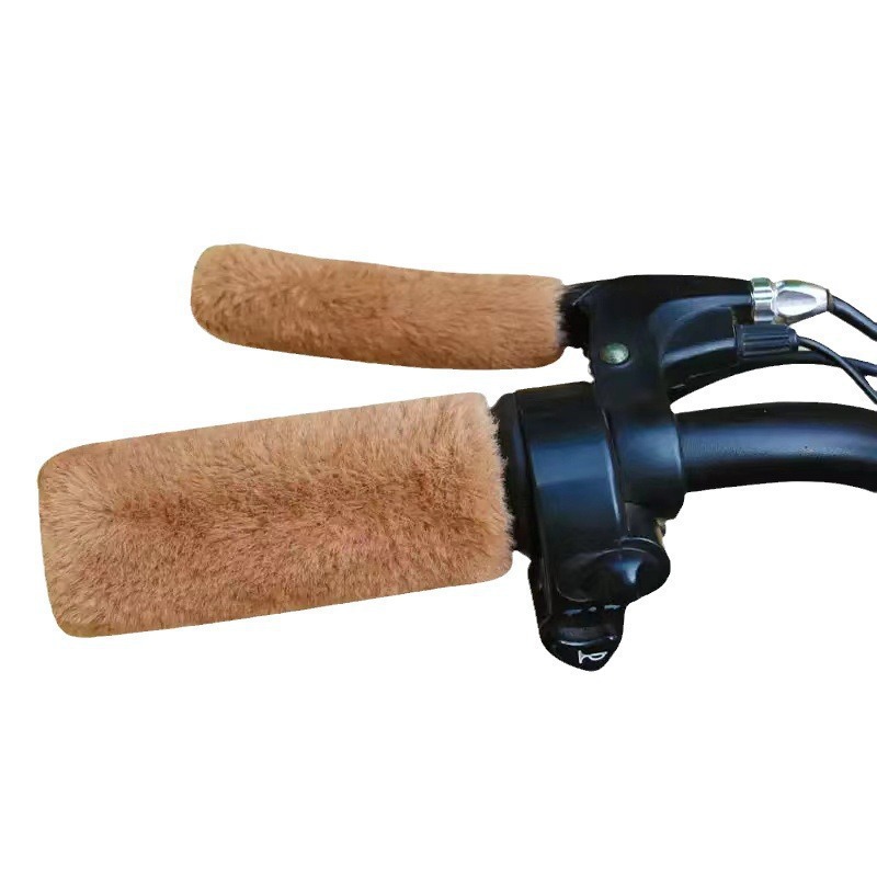 Electric Handlebar Cover Winter Cold-Proof and Warm Imitation Rabbit Plush Battery Car Motorcycle Handle Cover Universal Fleece-Lined Model