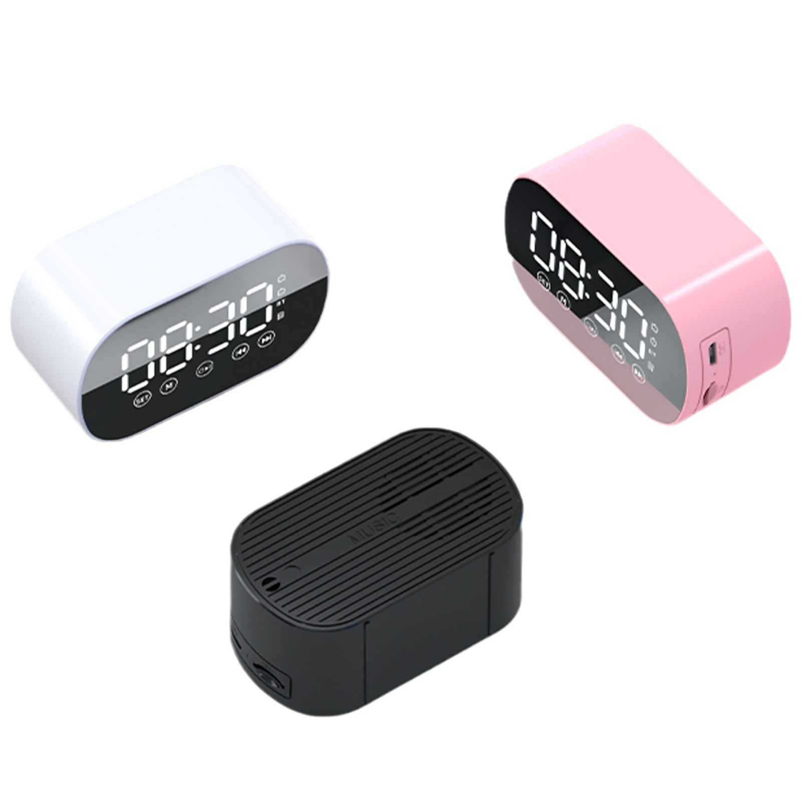 Source Factory New Cross-Border Private Model Wireless Bluetooth Speaker Alarm Clock Mini Card Audio Gift Wholesale