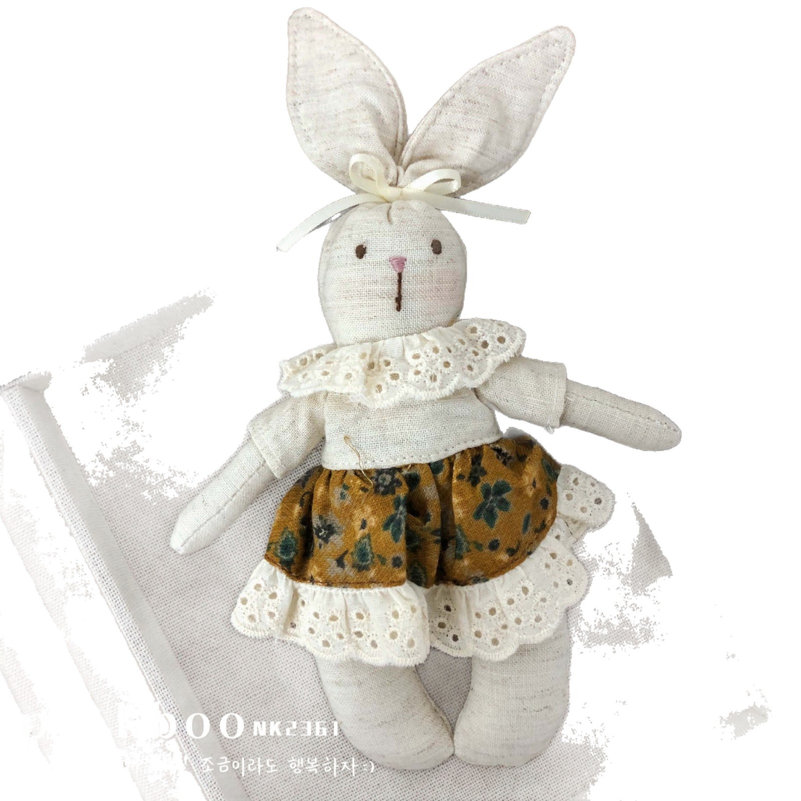 New Sweet Lace Bunny Doll Fabric Floral Skirt Small and Medium-Sized Doll Pendant Girl Ornament Decorative Doll